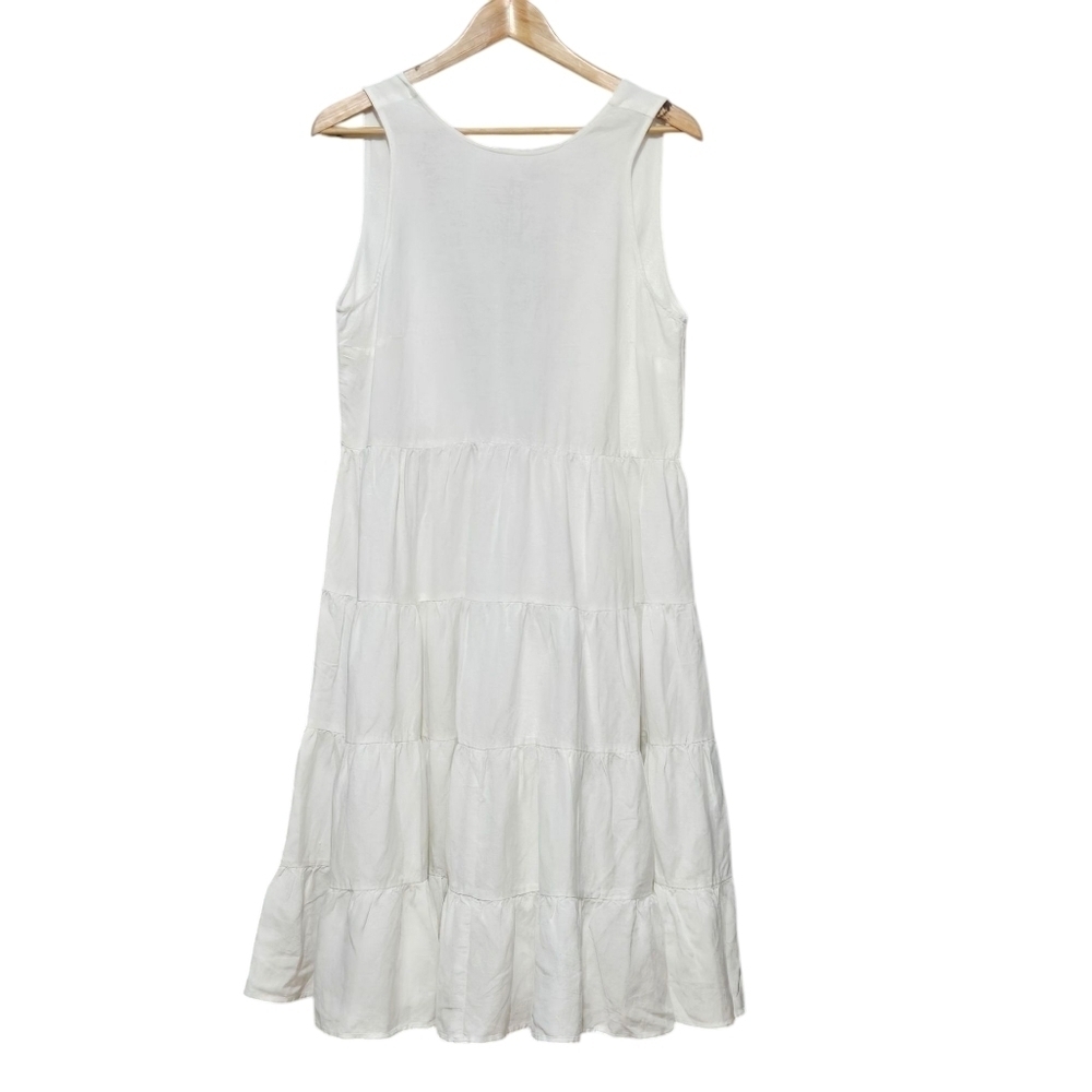 LOFT Beach Open Back Tiered Midi Summer  Dress Size Small - Picture 9 of 11